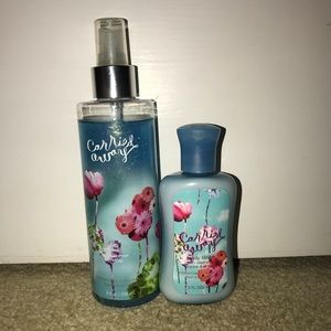 shimmer mist and lotion in Carried Away